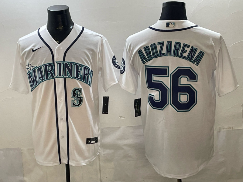 Men 2026 Seattle Mariners #56 Arozarena white Nike MLB Jersey 004